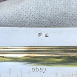 05L12 Vintage Silver Plated Serving Tray In Louis XVI Style With Ribbons