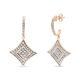 0.04 Carat Round Cut Diamond Earrings in 10K Rose Gold Plated Sterling Silver