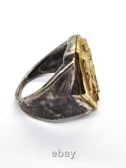 100 BC Ancient High Carat GOLD Silver Roman Greek Ring Erotic Motive Artifact