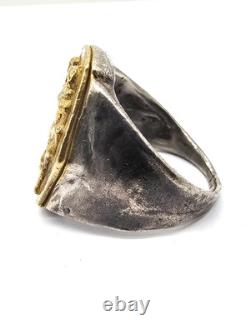 100 BC Ancient High Carat GOLD Silver Roman Greek Ring Erotic Motive Artifact