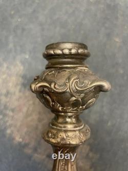12 Inch Silver Plate Candlestick Base Candle Holder Fraget circa 1900 Warsaw