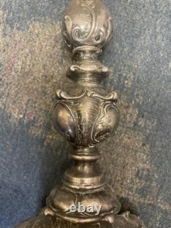 12 Inch Silver Plate Candlestick Base Candle Holder Fraget circa 1900 Warsaw