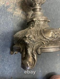 12 Inch Silver Plate Candlestick Base Candle Holder Fraget circa 1900 Warsaw