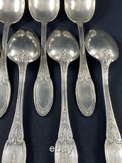 12 Large Silver Plated Empire Monogrammed ERCUIS Spoons And 12 Forks