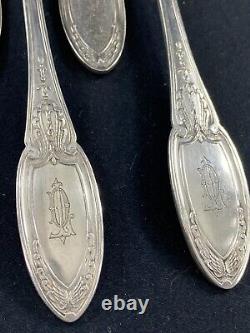 12 Large Silver Plated Empire Monogrammed ERCUIS Spoons And 12 Forks