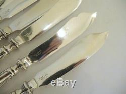 12 piece Antique Sterling Silver Plate Fish Cutlery Ornate Sea Monster Design