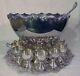 15pc Birmingham Silverplate Wedding Party Punch Bowl Set 12 Cups Tray Ladle