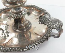 1700s/ 1800s GEORGIAN ERA SHEFFIELD PLATE CHAMBER STICK CANDLE HOLDER + SNUFFER