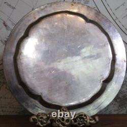 1800's MUGHAL Indo-Persian Brass & Silver Plate Painted in Polychrome Enamels