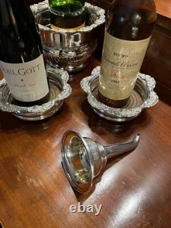 1856 Elkington Sheiffield Plate Wine Strainer Funnel Original Gilding Two Piece