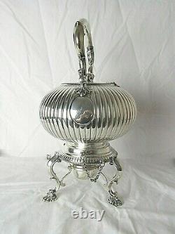 1873 English Elkington & Co Spirit Kettle Original Burner Holds 16 Cups