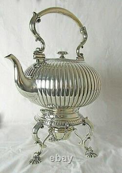 1873 English Elkington & Co Spirit Kettle Original Burner Holds 16 Cups