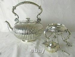 1873 English Elkington & Co Spirit Kettle Original Burner Holds 16 Cups