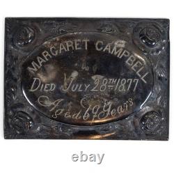 1877 Antique Victorian Silver Engraved COFFIN or CASKET PLAQUE
