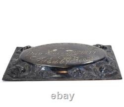 1877 Antique Victorian Silver Engraved COFFIN or CASKET PLAQUE