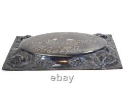 1877 Antique Victorian Silver Engraved COFFIN or CASKET PLAQUE