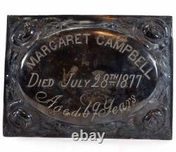 1877 Antique Victorian Silver Engraved COFFIN or CASKET PLAQUE