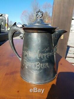 1890's Simmon's & Hammond's Root Beer Silver Plated Pitcher. Colonial Silver Co