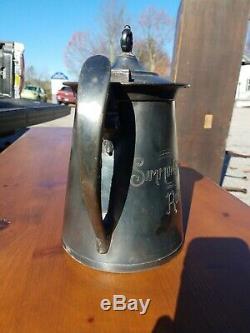 1890's Simmon's & Hammond's Root Beer Silver Plated Pitcher. Colonial Silver Co