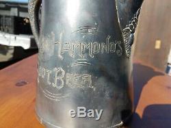 1890's Simmon's & Hammond's Root Beer Silver Plated Pitcher. Colonial Silver Co