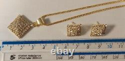 18 Karat Gold Plated Silver Semi-precious Zircon Stones Pendant Earrings Set