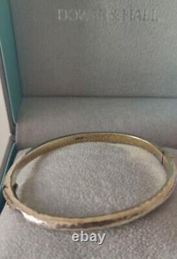 18ct Gold Plated Hinged Hammered Bracelet By Dower & Hall Original Price £245