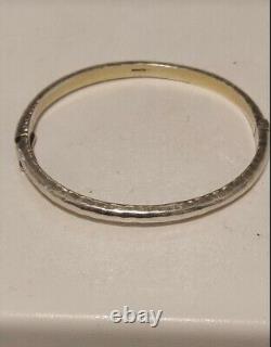 18ct Gold Plated Hinged Hammered Bracelet By Dower & Hall Original Price £245