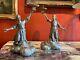 18th Century Antique Italian Baroque Silver-plated Figural Candle Holders