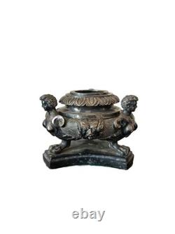 18th Century Grand Tour Silver Plated Bronze Inkwell Neoclassical Antique