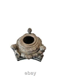 18th Century Grand Tour Silver Plated Bronze Inkwell Neoclassical Antique