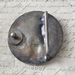 1900 Silver-Plated Metal Belt Buckle Signed BARGAS, Diana the Huntress