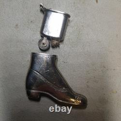 1910 Richard Kohn Boot Lighter Silver plated All Original Parts