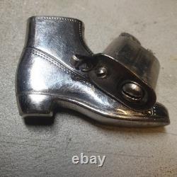 1910 Richard Kohn Boot Lighter Silver plated All Original Parts