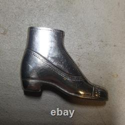 1910 Richard Kohn Boot Lighter Silver plated All Original Parts