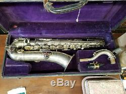 1916 Buescher Elkhart Low Pitch True Tone C-Mel Saxophone with Original Case