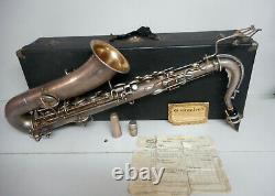 1925 Buescher C Melody Low PItch Saxophone Silver Plated WithOriginal Receipt Case
