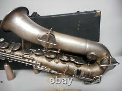 1925 Buescher C Melody Low PItch Saxophone Silver Plated WithOriginal Receipt Case