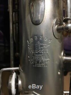1925 Buescher C-Melody Saxophone Original Silver Plate Overhauled with mouthpiece
