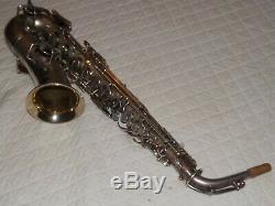 1930 Buescher True Tone Alto Saxophone, Original Silver and Snaps, Plays Great