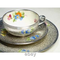 1930 Rosenthal Silver Overlay Silver Wrapped Tea Cup and Saucer Plate 1000/1000