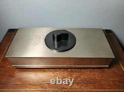 1930s Art Deco Chrome Plate Modernist Wood Lined/Slotted Cigarette Box Chase USA
