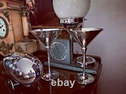 1930s Art Deco Zepplin Cocktail Shaker & Original Martini Glasses