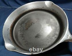 1930s GRISWOLD #7, Cast Iron Skillet with Lid Chrome Plate LARGE BLOCK LOGO
