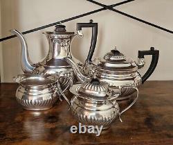 1930s SHEFIELD ENGLAND SILVER PLATED TEA COFFEE SET ORIGINAL BAKELITE HANDLES