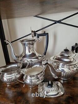 1930s SHEFIELD ENGLAND SILVER PLATED TEA COFFEE SET ORIGINAL BAKELITE HANDLES