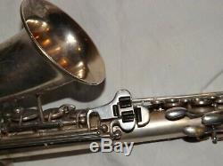 1932 Buescher New Aristocrat Alto Saxophone, Original Silver, Plays Great