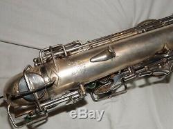 1932 Buescher New Aristocrat Alto Saxophone, Original Silver, Plays Great