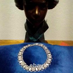 1940s MONÉT Silver Plated Collar Necklace Vintage