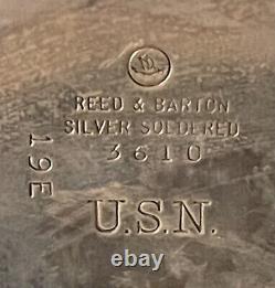 1944 Us Navy Wardroom Officer Mess Reed & Barton Silver Plate Coffee Server Wwii