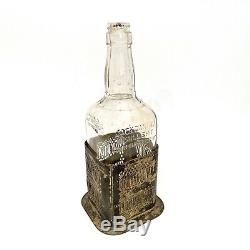 1954 Jack Daniels Lem Motlow Prop. 4/5 Quart Bottle With Silver Plated Base